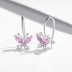 Kids 925 Sterling Silver Zirconia Butterfly Dangle Earrings 30300001