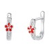 Kids Sterling Silver Flower Zirconia Hoop Earrings 30400002