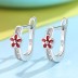 Kids Sterling Silver Flower Zirconia Hoop Earrings 30400002