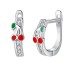 Kids Sterling Silver Cherry Zirconia Hoop Earrings 30400007