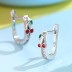 Kids Sterling Silver Cherry Zirconia Hoop Earrings 30400007