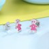 Silver Pink Girls Stud Earrings 30700001