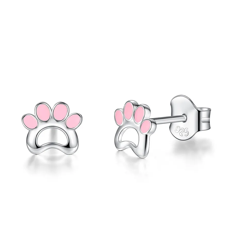 Kids Silver Paws Stud Earrings 30700002