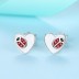 Kids Silver Ladybug Heart Stud Earrings 30700005