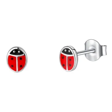 Kids Silver Ladybug Stud Earrings 30700006