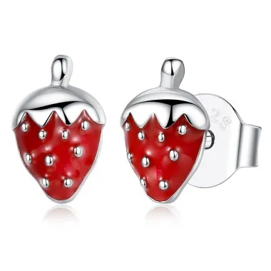 Kids Silver Strawberry Stud Earrings 30700008