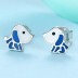 Kids Silver Dog Puppy Stud Earrings 30700014