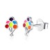 Kids Silver Colorful Ballons Stud Earrings 30700016