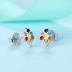 Kids Silver Colorful Ballons Stud Earrings 30700016