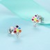 Kids Silver Colorful Ballons Stud Earrings 30700016