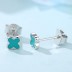 Kids Silver Four Leaf Clover Stud Earrings 30700017