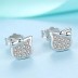 Kids Silver Zirconia Kitty Stud Earrings 30700018