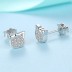 Kids Silver Zirconia Kitty Stud Earrings 30700018