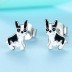 Kids Silver Black Puppy Stud Earrings 30700019