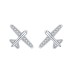 Kids Silver Zirconia Plane Stud Earrings 30700020