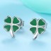 Kids Silver Four Leaf Clover Stud Earrings 30700021