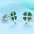 Kids Silver Four Leaf Clover Stud Earrings 30700021