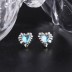 Silver Crystal Crapy Heart Stud Earrings 40100001