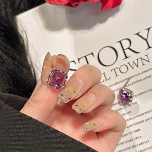 925 Sterling Silver Amethyst Stud Earrings 40100005