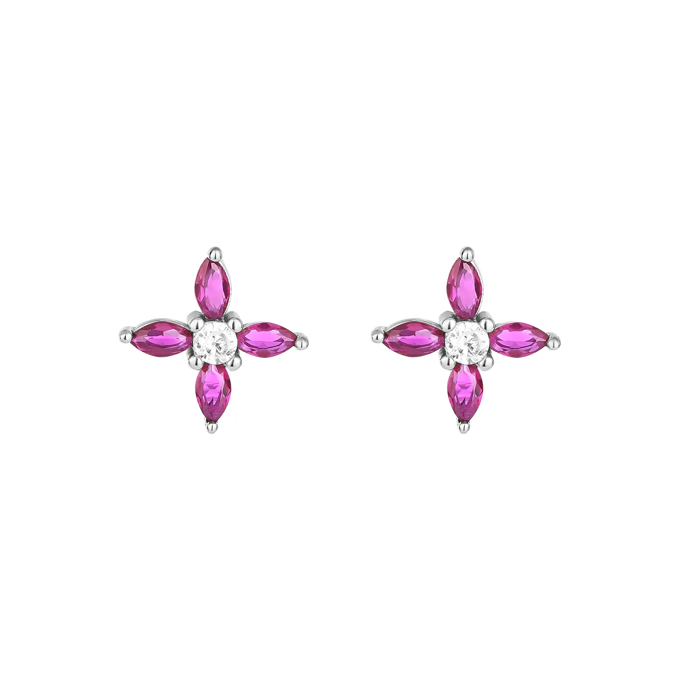 Cubic Zirconia Flower Stud Earring 40200008