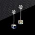 Austrian Crystals Cube Snowflake Stud Earring 40200011