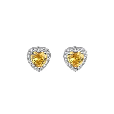 Austrian Crystals Cubic Zirconia Heart Stud Earring 40200012