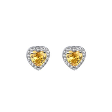 Austrian Crystals Cubic Zirconia Heart Stud Earring 40200012
