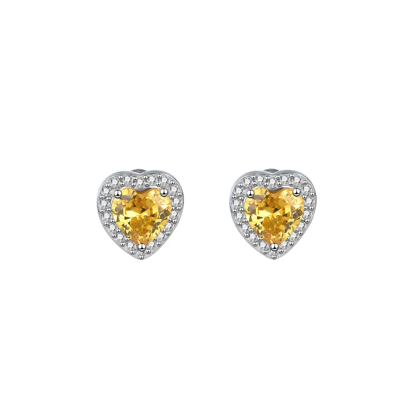 Austrian Crystals Cubic Zirconia Heart Stud Earring 40200012