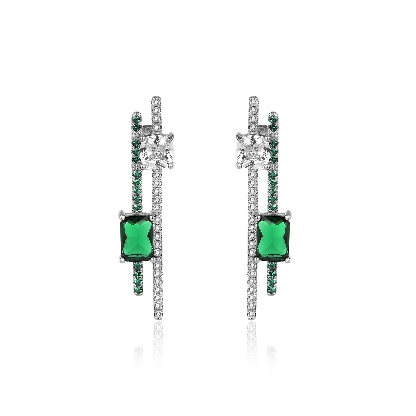 Cubic Zirconia Geometric Stud Earring 40200014