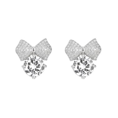 Cubic Zirconia Bow Stud Earring 40200017