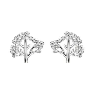 Cubic Zirconia Lucky Tree Stud Earring 40200018