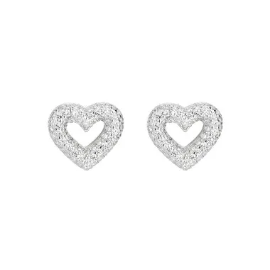 Cubic Zirconia Love Heart Stud Earring 40200019