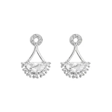 Cubic Zirconia Moon Stud Earring 40200023