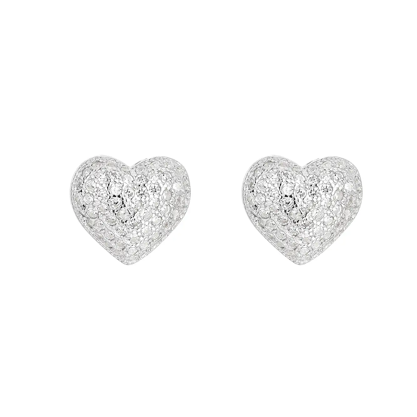 Cubic Zirconia Love Heart Stud Earring 40200024