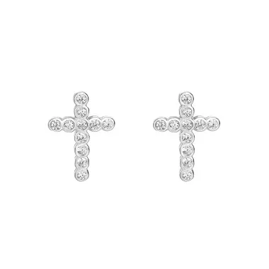 Cubic Zirconia Cross Stud Earring 40200032