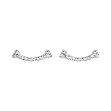 Cubic Zirconia Smile Stud Earring 40200036