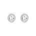 Silver Cubic Zirconia Oval Stud Earring 40200037