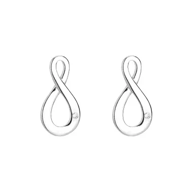 Silver Cubic Zirconia Infinity Stud Earring 40200039