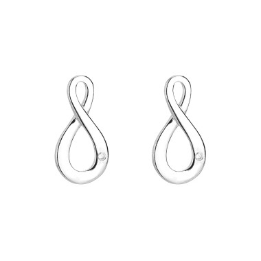 Silver Cubic Zirconia Infinity Stud Earring 40200039