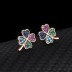 Colorful Cubic Zirconia Clover Stud Earring 40200041