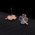 Colorful Cubic Zirconia Clover Stud Earring 40200041