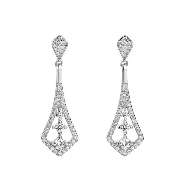 Cubic Zirconia Geometric Stud Earring 40200045