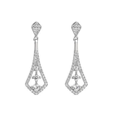 Cubic Zirconia Geometric Stud Earring 40200045