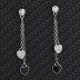 Cubic Zirconia Heart Tassel Stud Earring 40200046