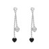 Cubic Zirconia Heart Tassel Stud Earring 40200046