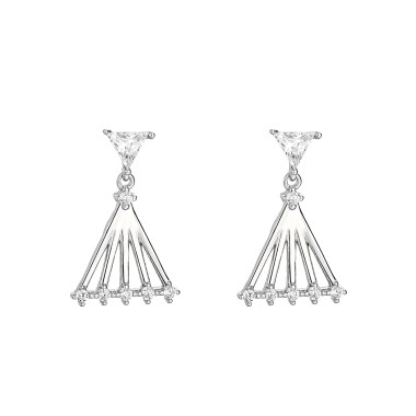 Cubic Zirconia Triangle Stud Earring 40200051
