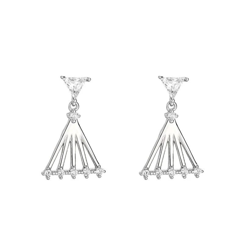 Cubic Zirconia Triangle Stud Earring 40200051