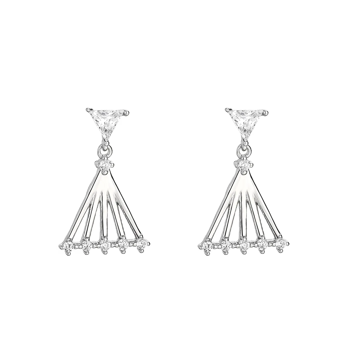 Cubic Zirconia Triangle Stud Earring 40200051