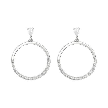 Silver Cubic Zirconia Circle Stud Earring 40200053