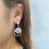 Silver Cubic Zirconia Circle Geometric Stud Earring 40200055